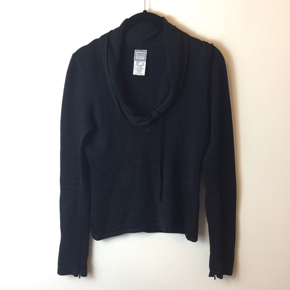 Herve Leger Tops - Herve Leger Black Long Sleeve Cowl Neck Blouse Top