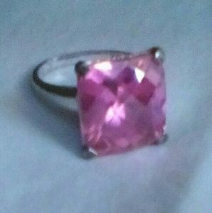 Silver and Pink Ice Ring