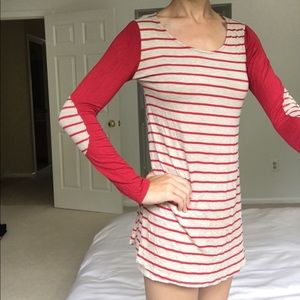 Red &Cream long shirt/short dress