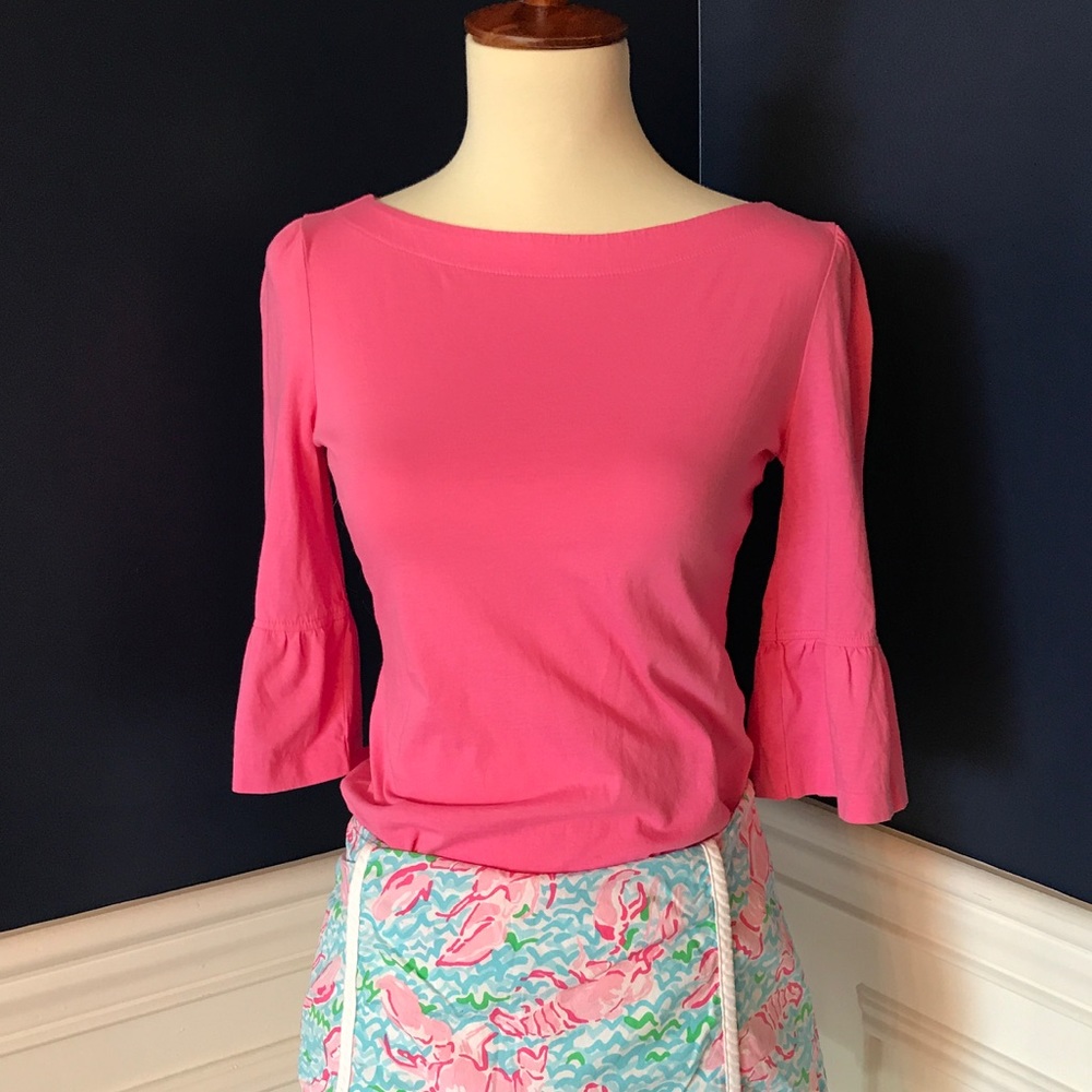 Lilly Pulitzer Bell Sleeve Ruffle Shirt