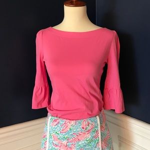 Lilly Pulitzer Bell Sleeve Ruffle Shirt
