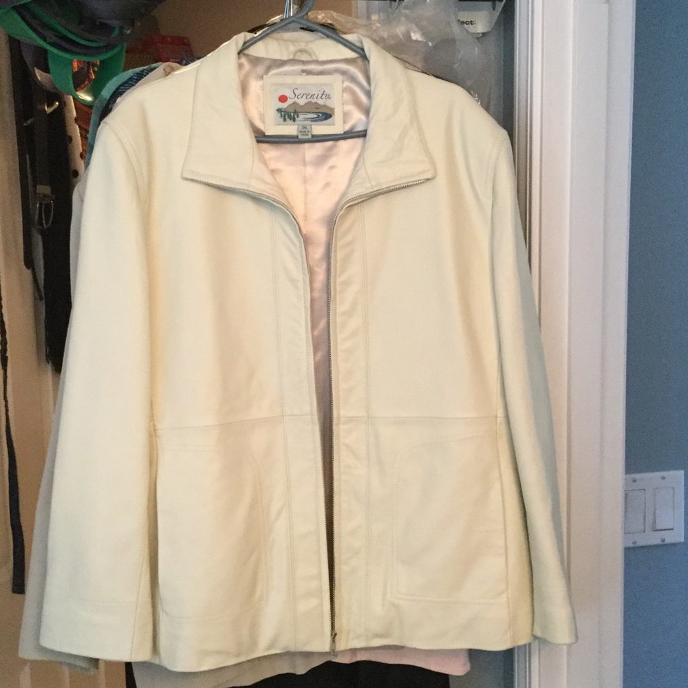 Ivory leather jacket