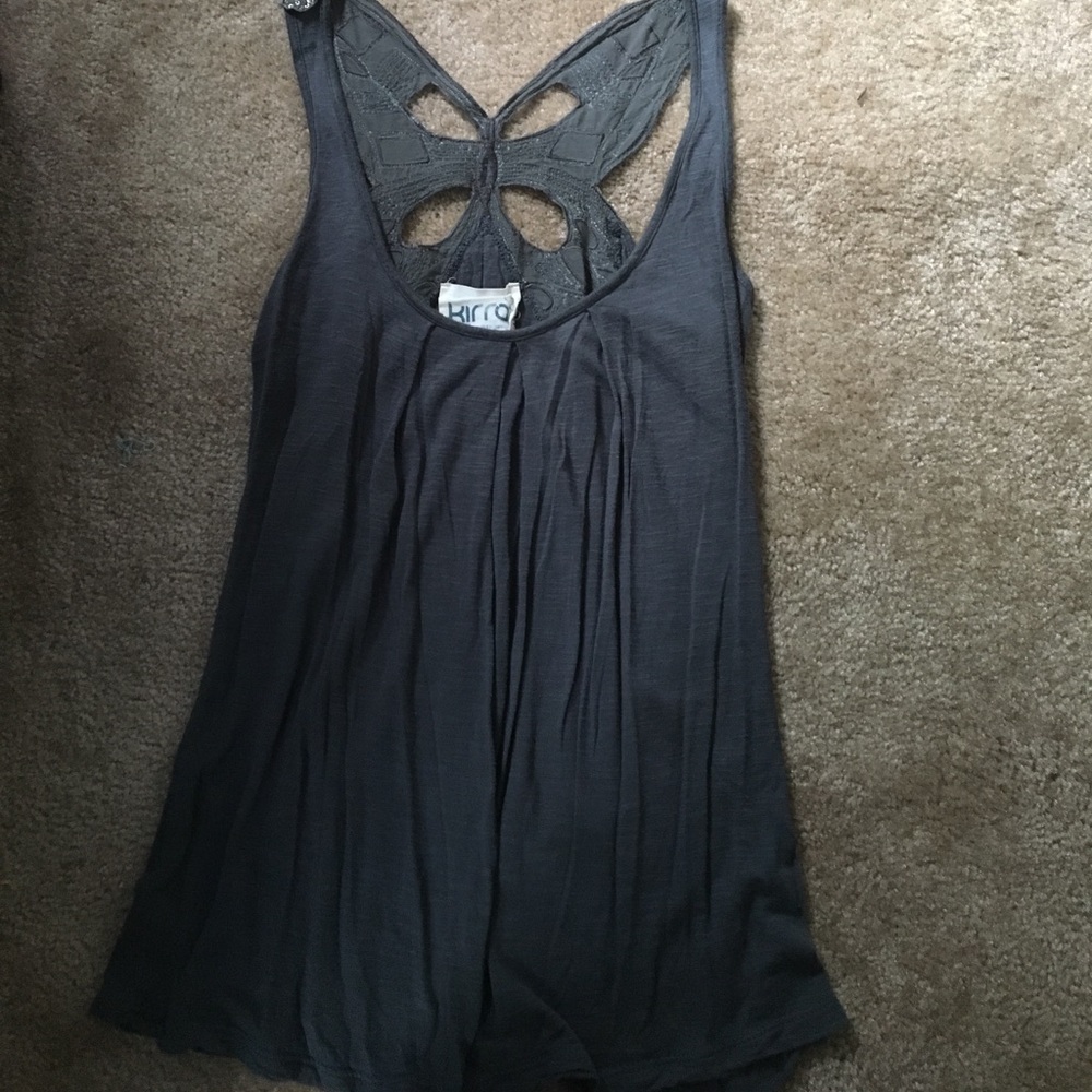 Grey butterfly back tank top