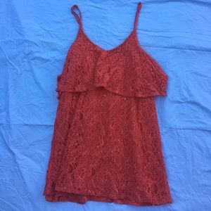 Orange Lace Mini Dress
