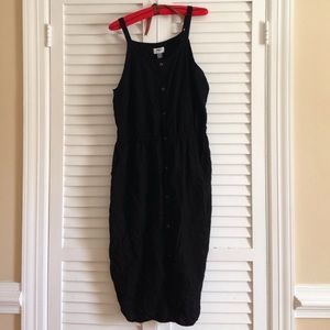 Black linen dress