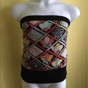 Trina Turk Silk Strapless Top Tube Top sz S