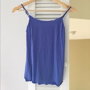 Lightweight blue nylon/spandex tank
