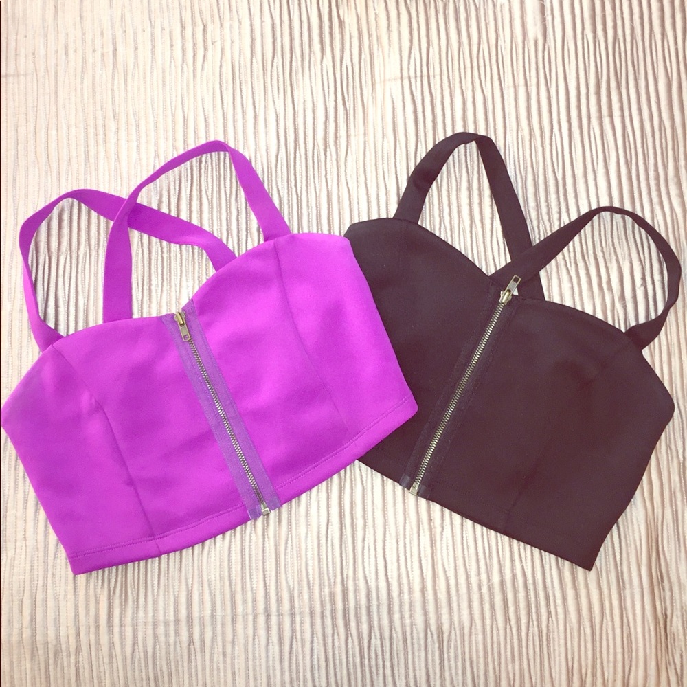 Zip Crop Tops
