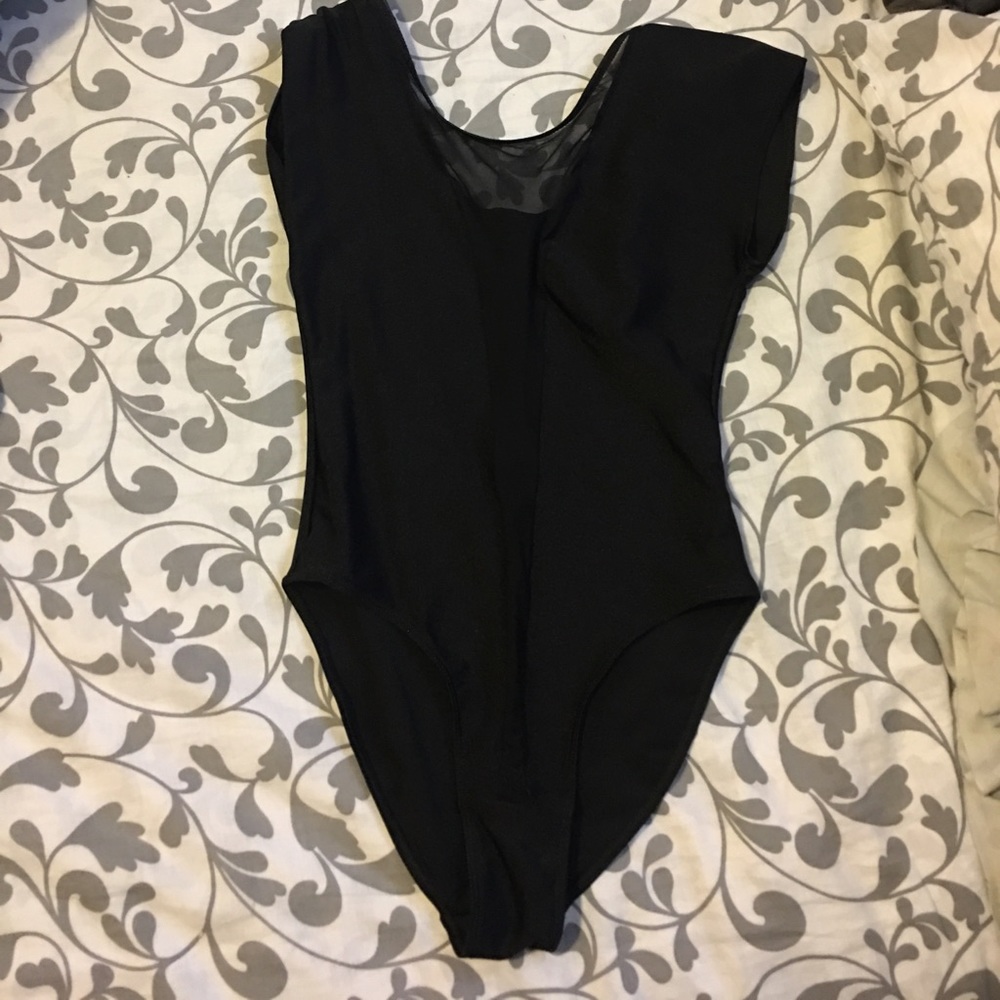 Black mesh leotard