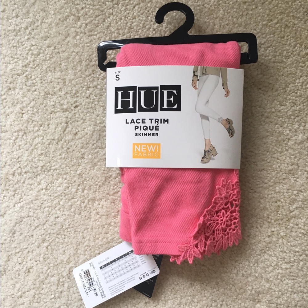 New! Pink Hue lace trim leggings