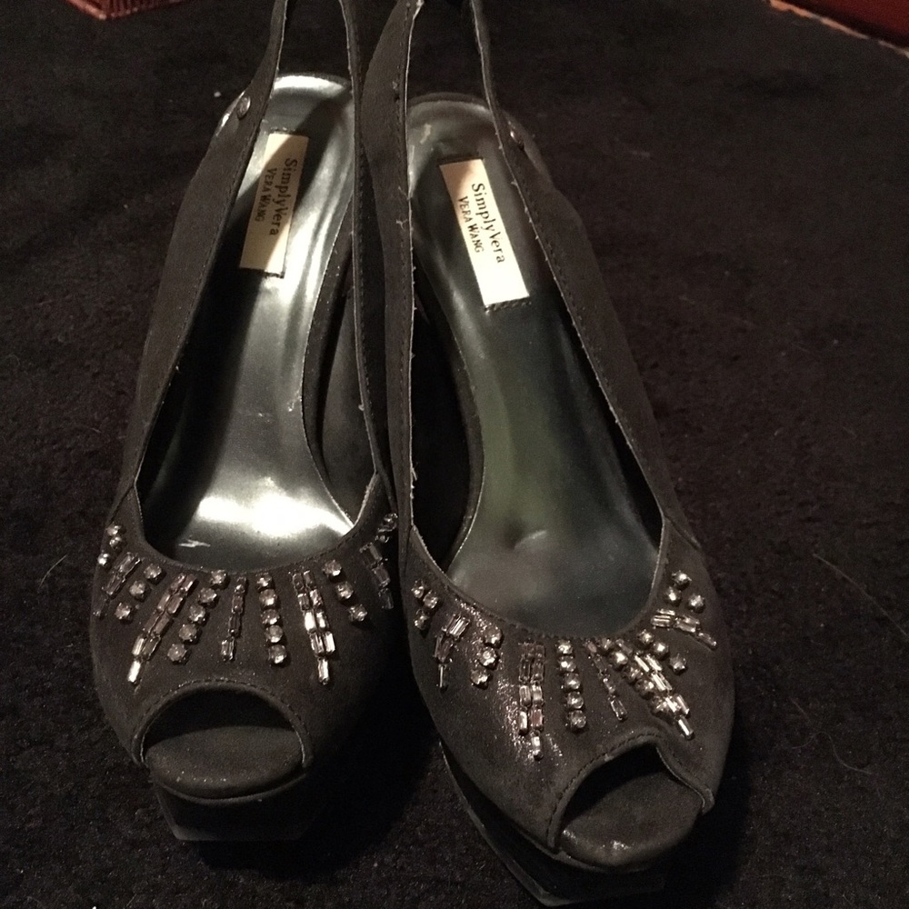 Vera Wang Peep Toe Party Heels