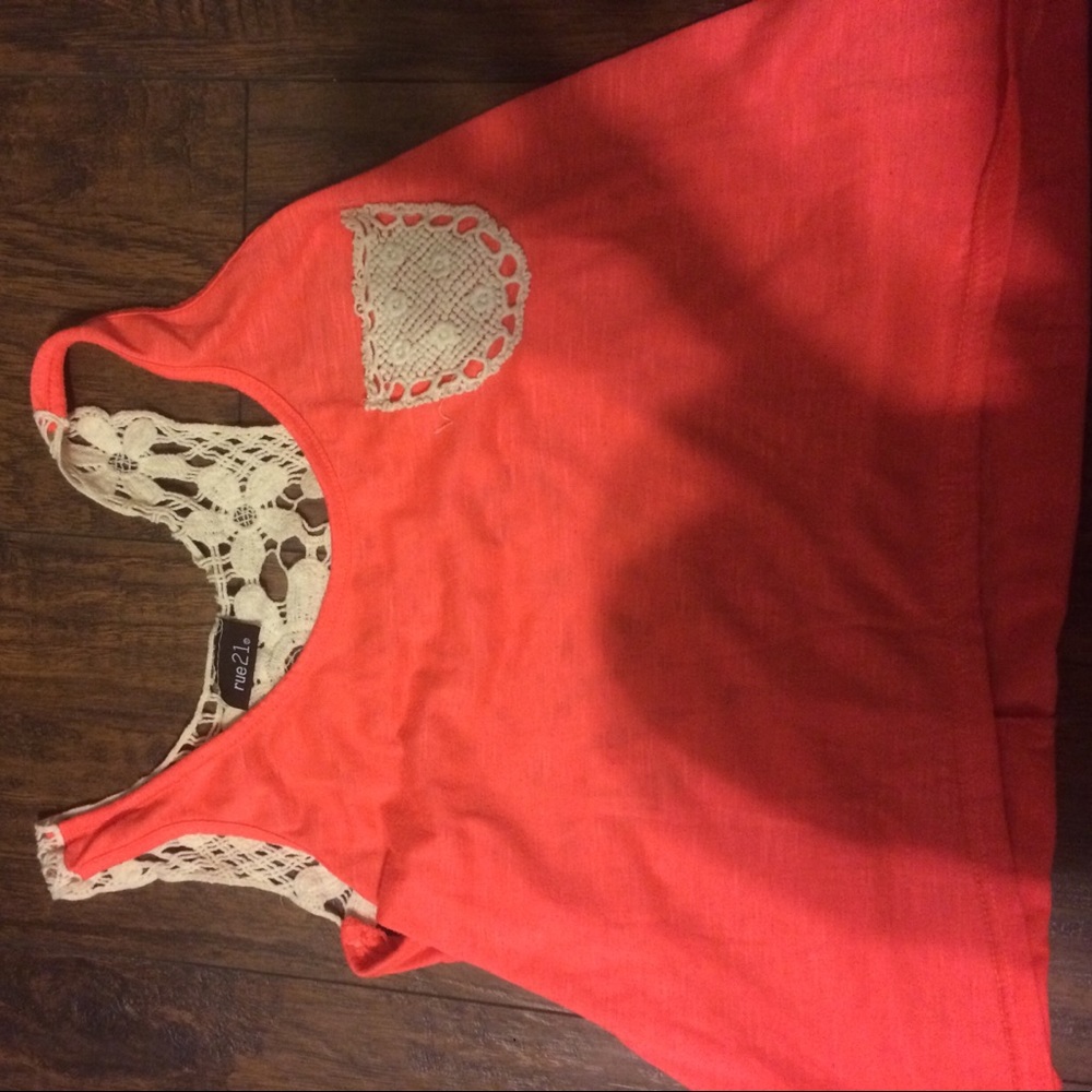 Orange/ coral crop top