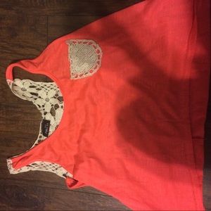 Orange/ coral crop top