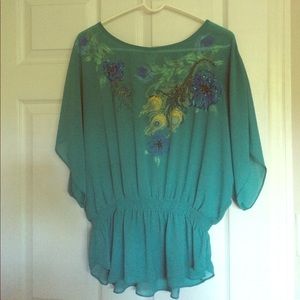 Flowy Peacock Blouse