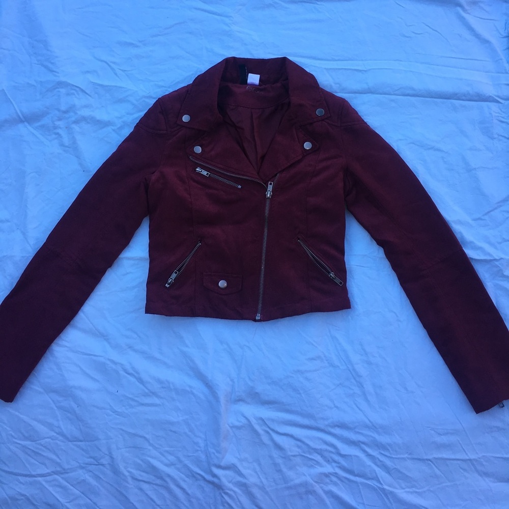 Maroon Moto Jacket