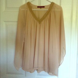 Light and flowy tan blouse