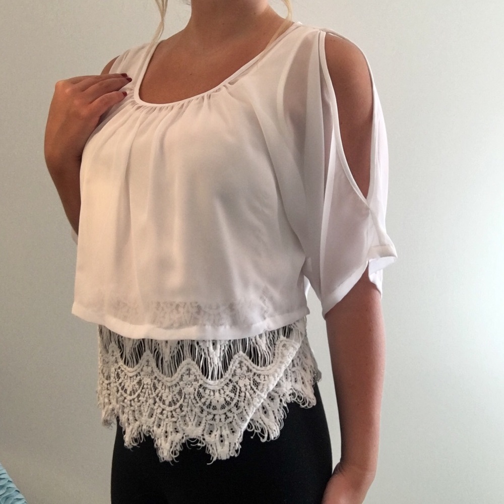 Lace Bottom Blouse