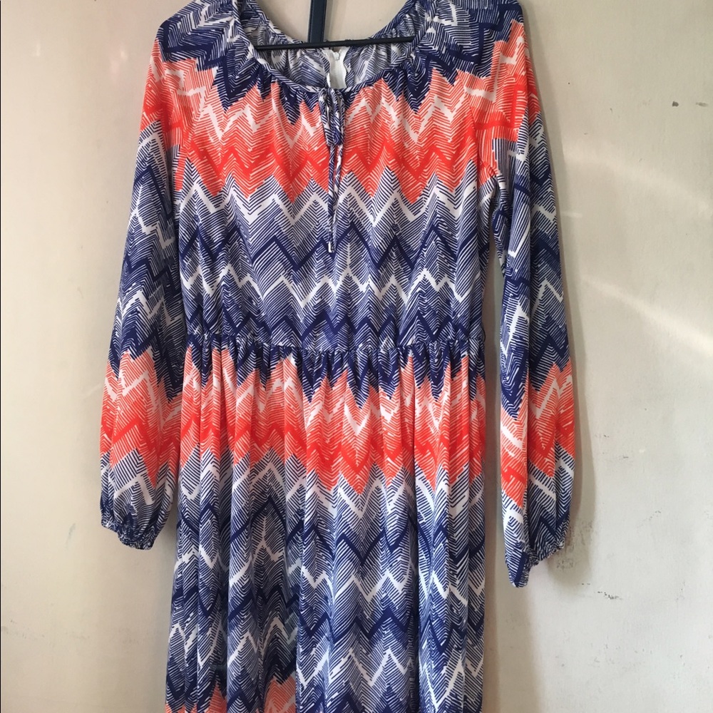 Neiman- Marcus Blue and Orange Dress
