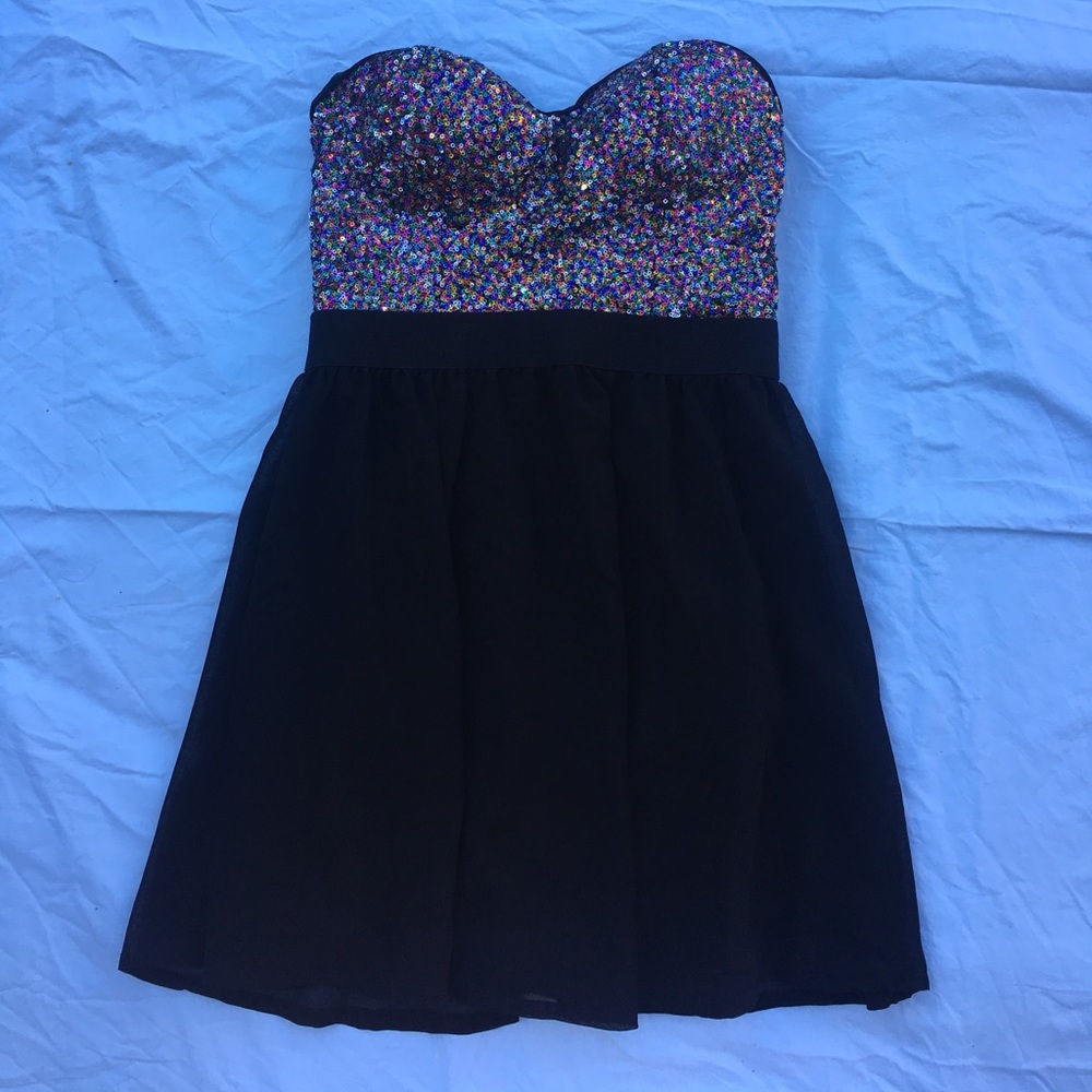Fun Sequin Strapless Dress