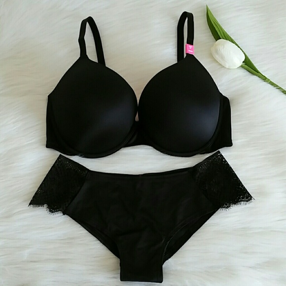 PINK Victoria's Secret Other - 36DD Pink Vs Push-up Bra & Panty size L .nwt