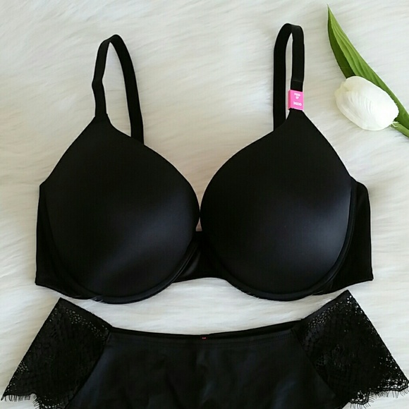 36DD Pink Vs Push-up Bra & Panty size L .nwt - Picture 2 of 4