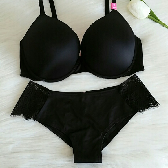 36DD Pink Vs Push-up Bra & Panty size L .nwt - Picture 3 of 4