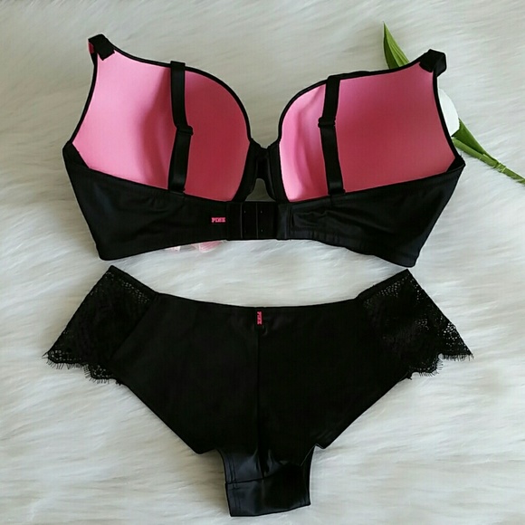 36DD Pink Vs Push-up Bra & Panty size L .nwt - Picture 4 of 4