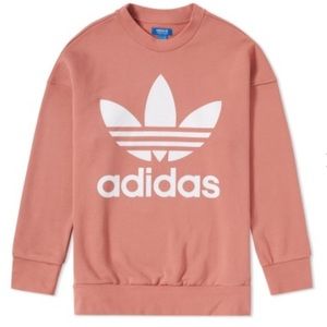 Adidas trefoil oversized unisex sweatshirt pink s