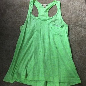 Lime green razorback tank top