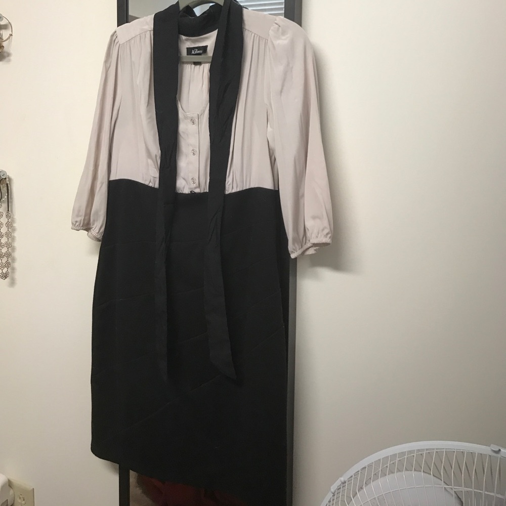 Dress with bow top and black pencil skirt bottom