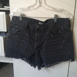 Distressed charcoal shorts