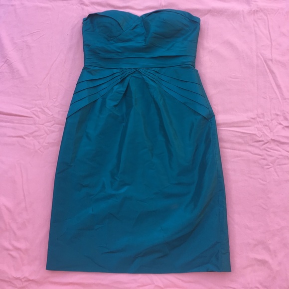 Teal Strapless Dress - Picture 1 of 2