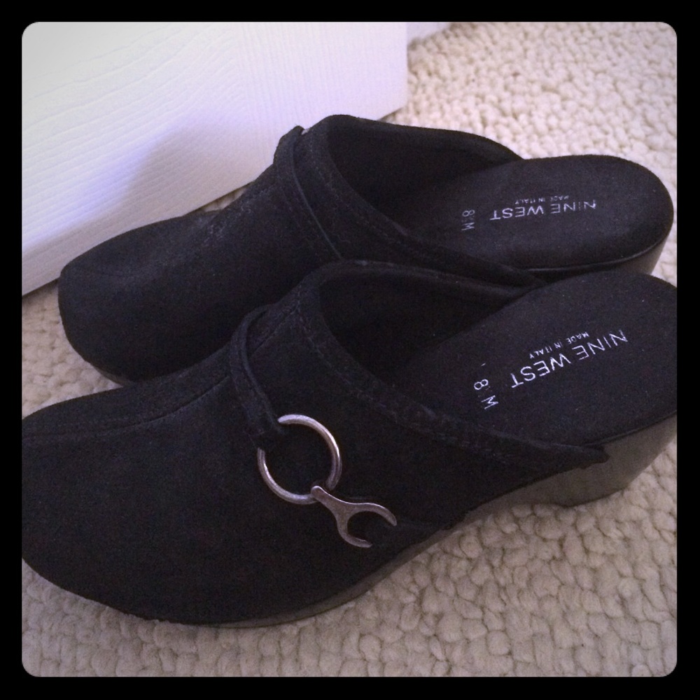Worn once. Nine West heeled clogs