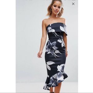 ASOS Petite Asymmetrical Pephem Midi Dress