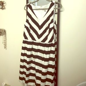 Black & white striped v-neck dress from Loft