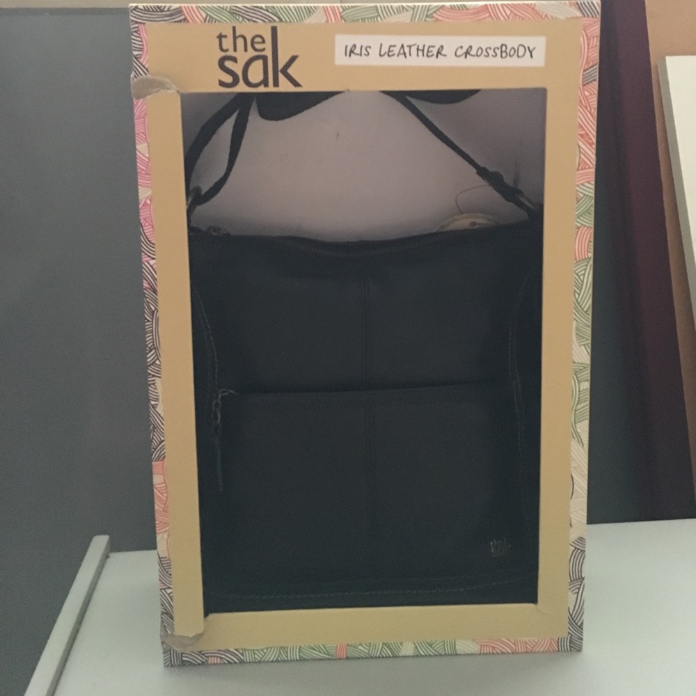 The Sak Iris Leather Crossbody in black
