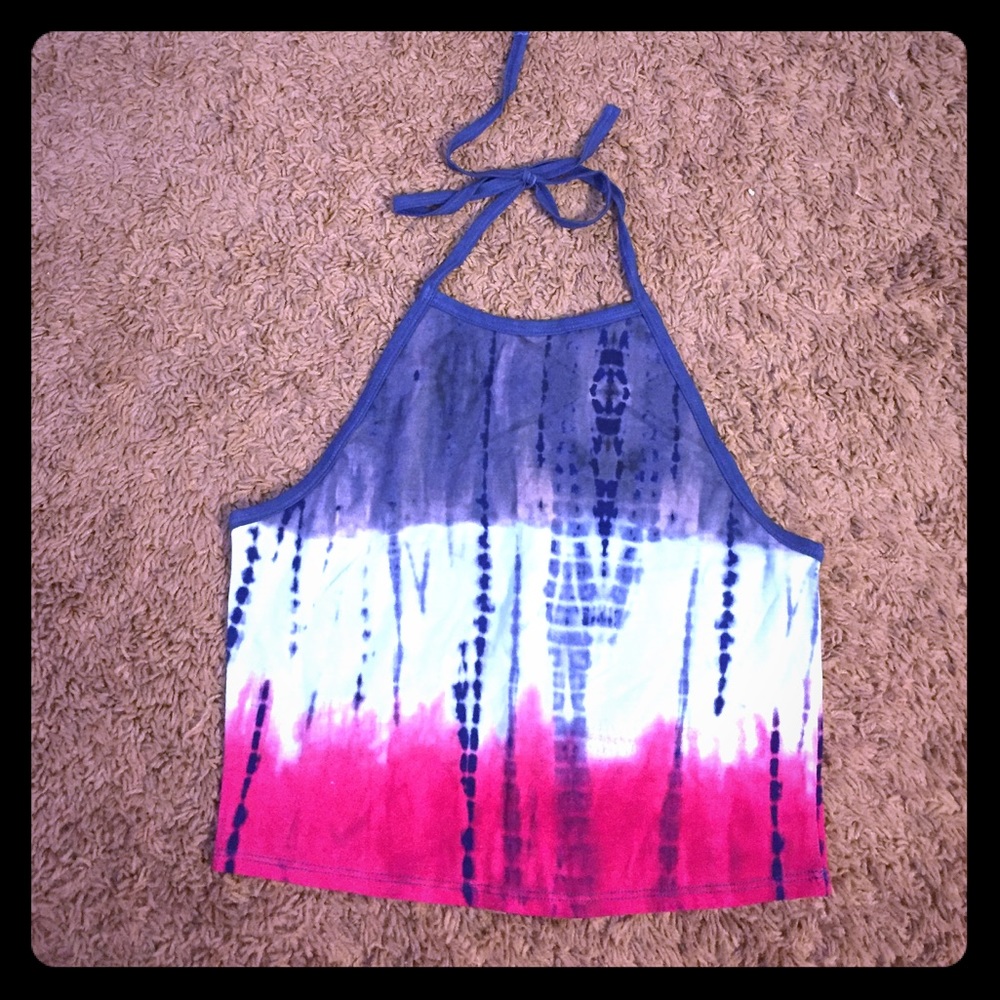 Garage Tie Dye Halter Crop Top - Size M