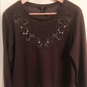 H&M Beaded Sweatshirt