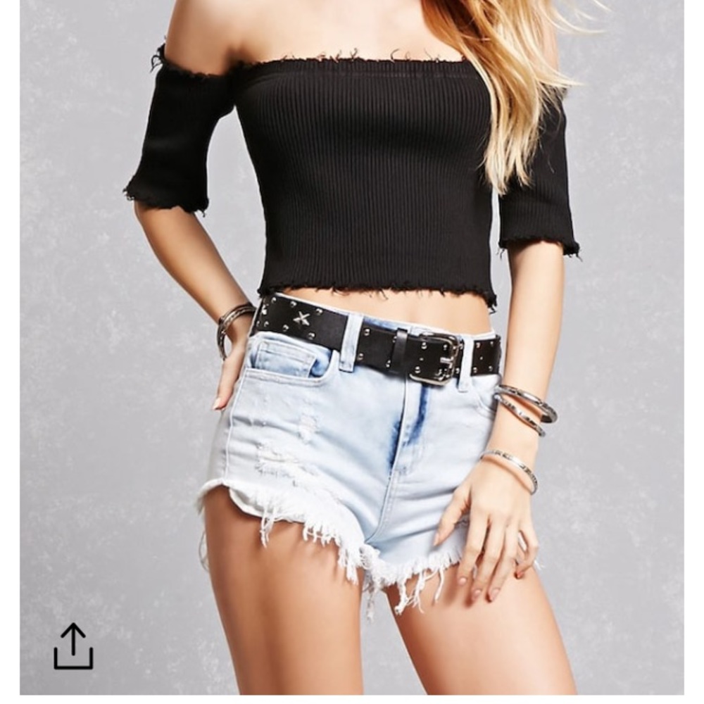 High waisted denim shorts vintage look size 4 27