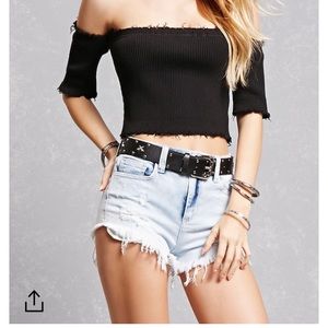 High waisted denim shorts vintage look size 4 27