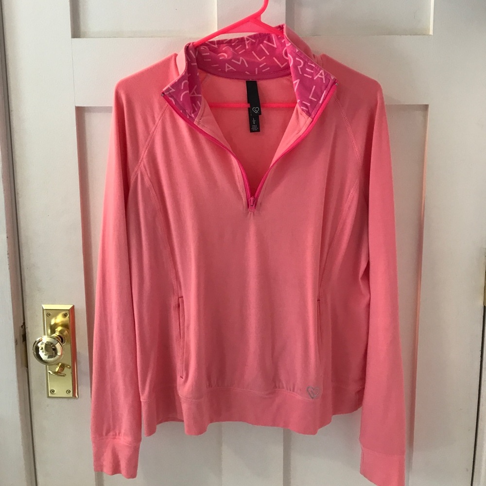 Pink long sleeve half zip