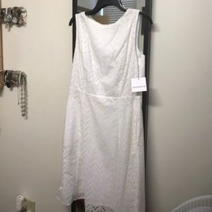 White eyelet Liz Claiborne A-line dress