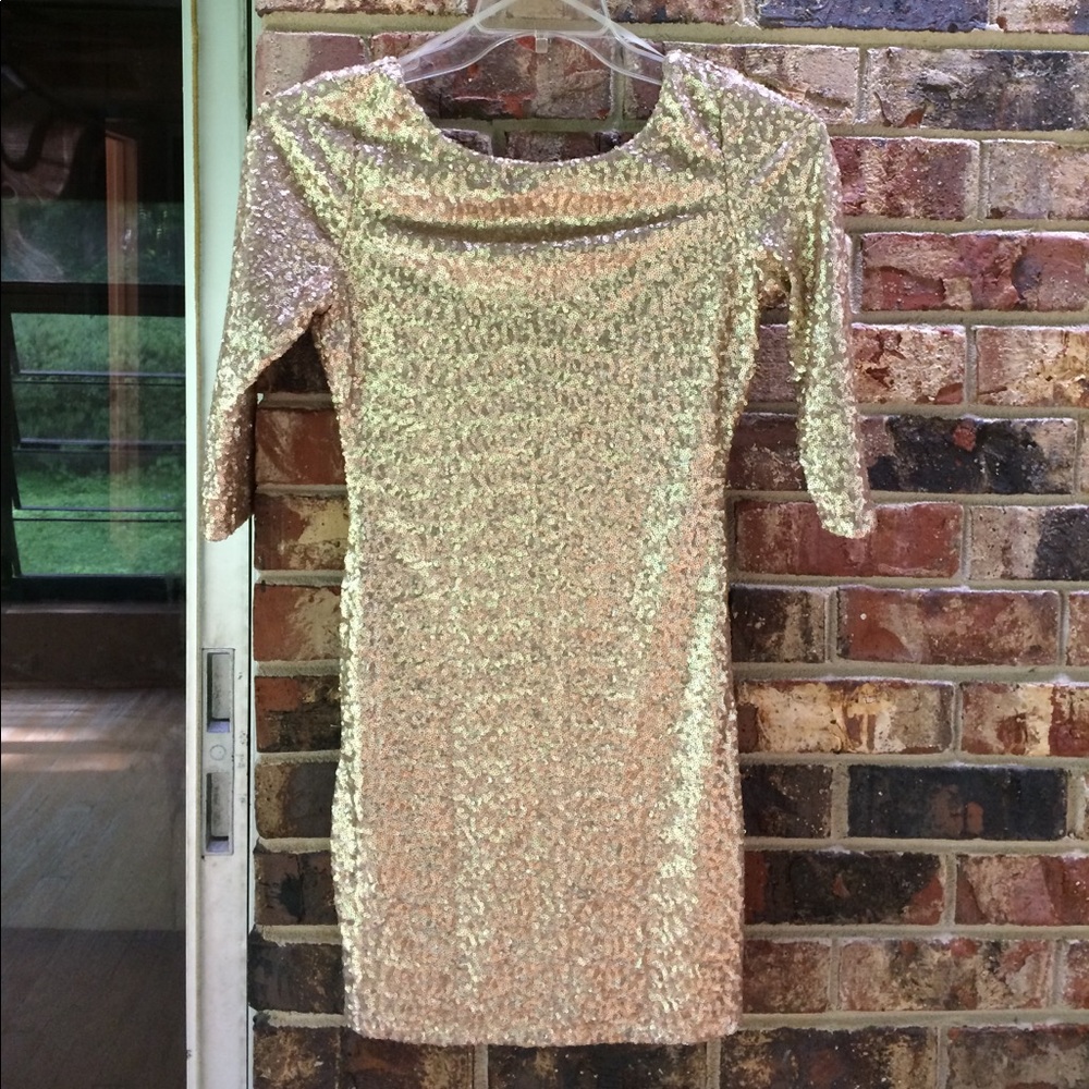 Gold sequin dress