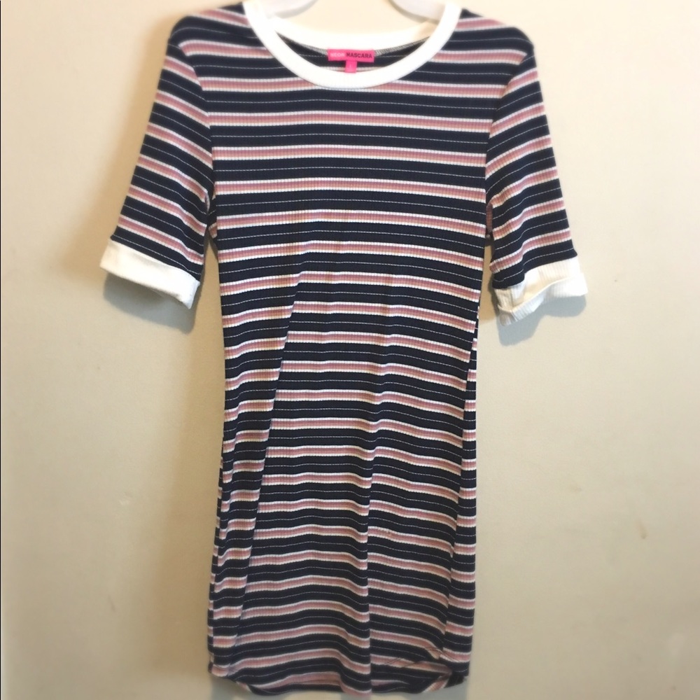 This is a multicolored striped tennis dress