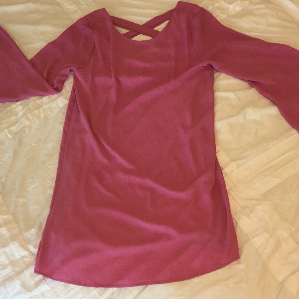 Flowy Magenta Long Sleeve Dress