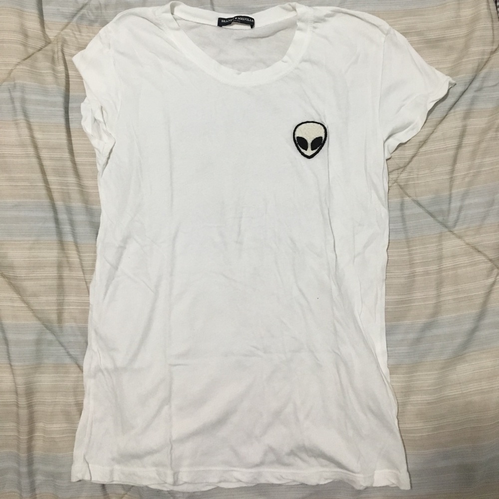 Brandy Melville White Alien Shirt