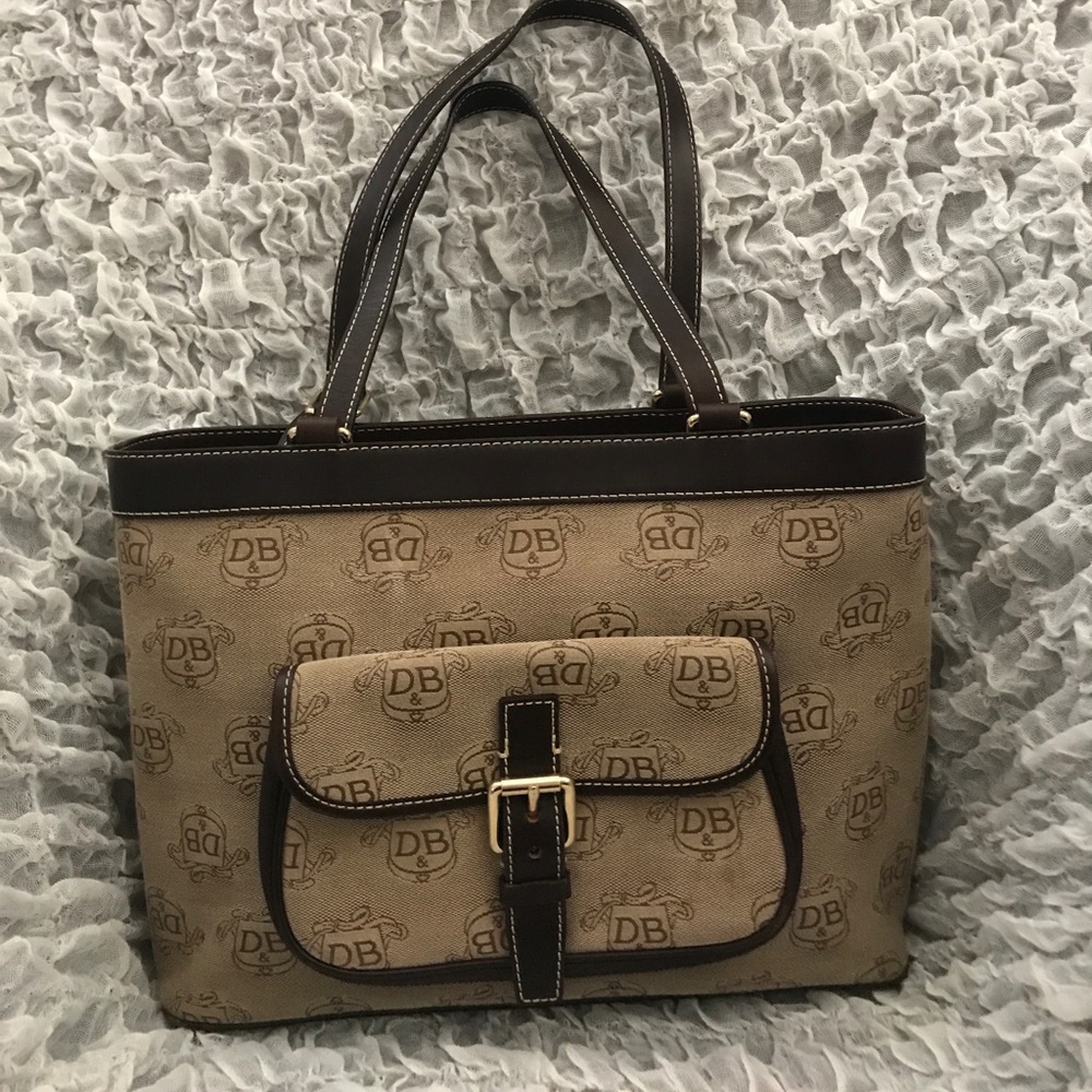 Dooney and Bourke monogrammed classic brown tote!!