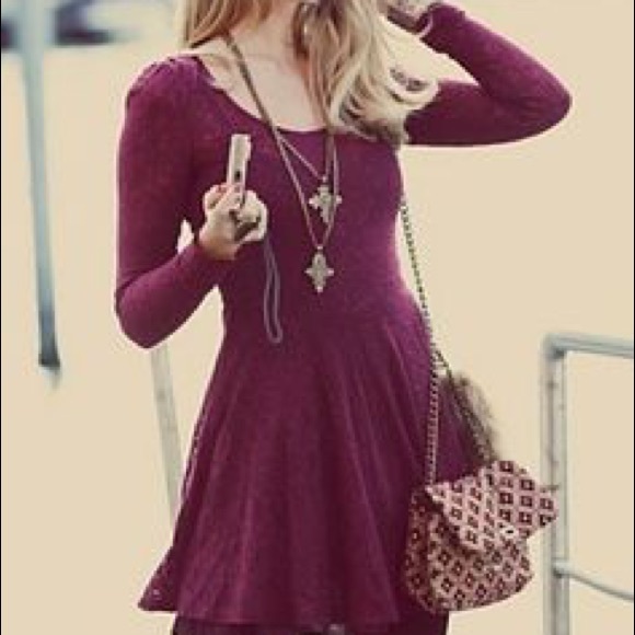 Free People Dresses & Skirts - FREE PEOPLE Long Sleeve Lace Skater Dress