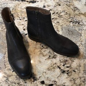 Ralph Lauren Brown Leather Oxford Style Boots