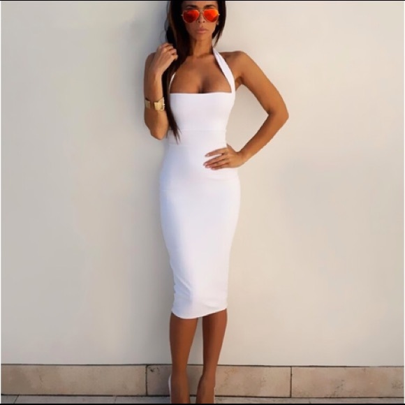 Dresses & Skirts - NWOT Women's Bodycon Halter Dress in White